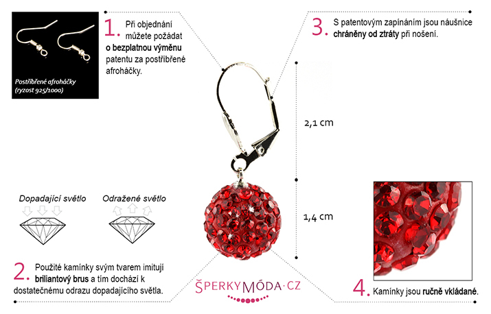 Visací náušnice s klasickým patentovým zapínáním s krystaly Swarovski elements banner