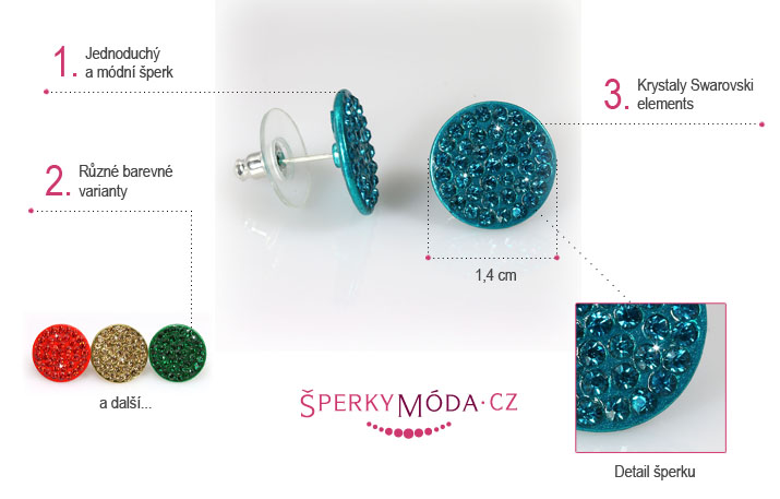 Náušnice kulaté s krystaly Swarovski elements