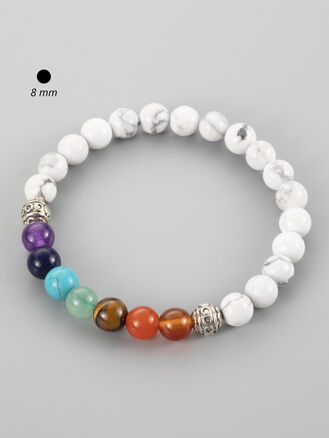 Exkluzivní čakrový náramek z korálků magnezitu  o průměru 0,8 cm