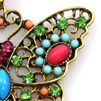 Luxusní etno náhrdelník ve tvaru motýla