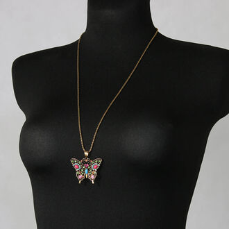 Luxusní etno náhrdelník ve tvaru motýla