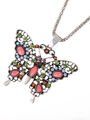 Krásný etno náhrdelník ve tvaru motýla s barevnými krystaly