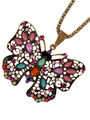 Luxusní etno náhrdelník ve tvaru motýla s barevnými korálky