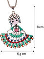 Krásný etno náhrdelník ve tvaru panenky s barevnými krystaly
