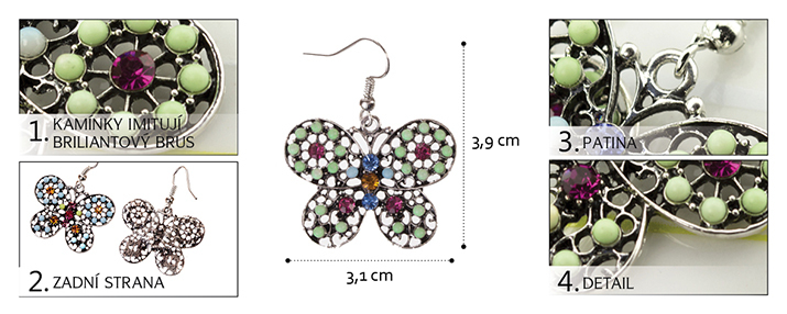 Náušnice NE0166 ve tvaru motýla