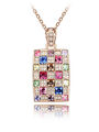 Náhrdelník s řetízkem obdélník s krystaly Swarovski elements