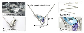 Luxusní náhrdelník ve tvaru motýla s krystaly Swarovski elements