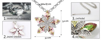 Náhrdelník s řetízkem květina s krystaly Swarovski elements