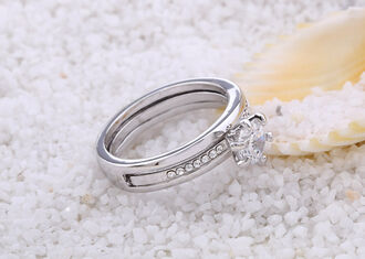 Prsten dvoudílný s krystalem