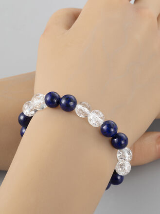 Krásný náramek z korálků křišťálu a lapis lazuli