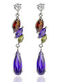 Náušnice visací s barevnými kamínky
