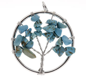 TYRKENIT magický kulatý amulet Strom života
