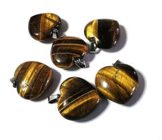 Přívěsek z tygřího oka ve tvaru velkého srdce