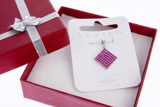 Přívěsek čtverec s krystalky Swarovski elements