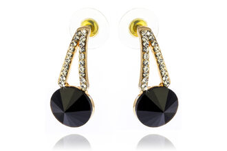 Náušnice visací s černým kamenem