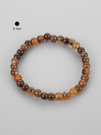 Jemný náramek z korálků hnědého achátu rozměr korálku 0,6 cm