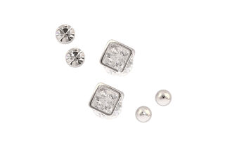 Náušnice 3 druhy čtverečky se zirkonem