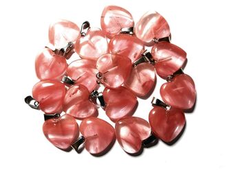 Přívěsek ve tvaru srdíčka z jahodového křišťálu