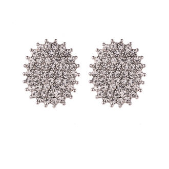 Náušnice oválky s krystalky