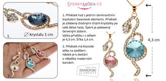Náhrdelník had s krystalem Swarovski elements