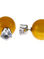 Náušnice kuličky s krystalem oboustranné