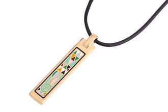 Náhrdelník zlatý obdélník s prvky kubismu