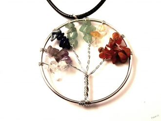 Velký čakrový kulatý magický amulet Strom života 