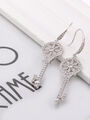 Náušnice klíče krystalky stříbrné