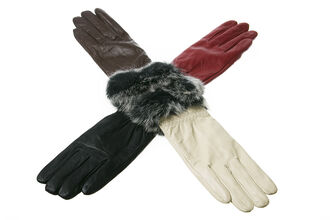 Damské rukavice kožené s kožešinou