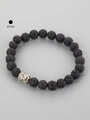 Krásný náramek z černé lávy s motivem Buddhy