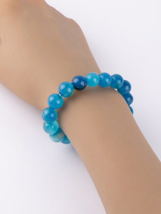 Elegantní modrý náramek z achátu 