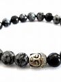 Krásný náramek z obsidiánu s motivem Buddhy