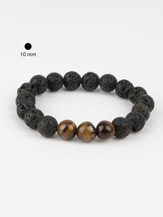 Kombinovaný pánský náramek (láva,tygří oko)