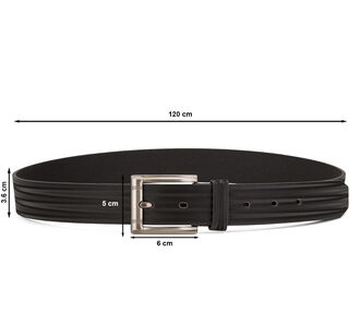 WILD pánský černý opasek z eko kůže s 3D vzhledem