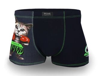 PESAIL Pánské boxerky boxující kočka- 4 ks v balení