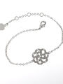 Náramek Silver Flower rhodiovaný se zirkony