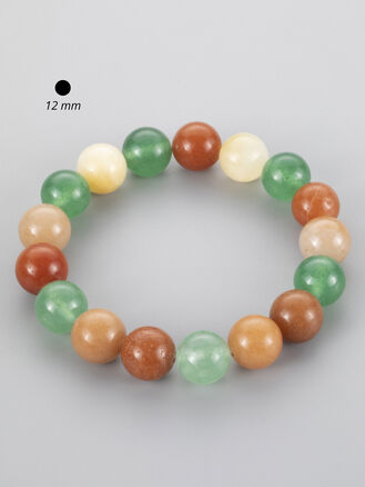 Překrásný náramek z různobarevných korálků kalcitu, velikost kuliček 12 mm