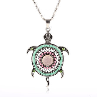  Náhrdelník etno želva stříbrná barva