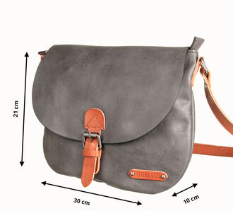 Flora&co Dámská kožená moderní crossbody kabelka kulatá