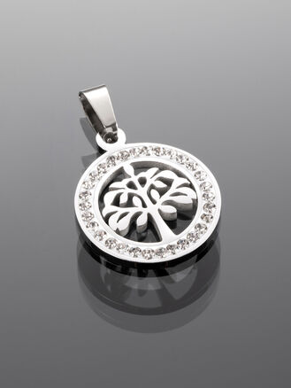 Exkluzivní přívěsek s motivem stromu života s drobnými čirými krystaly