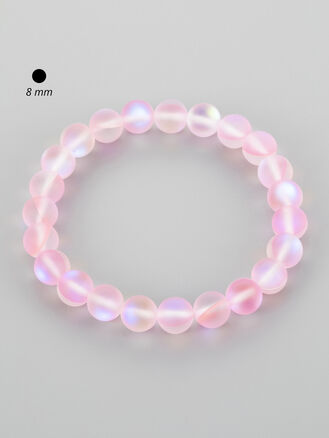 Luxusní růžový matný náramek z 0,8 cm velkých korálků aqua aura