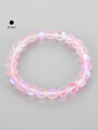 Luxusní růžový matný náramek z 0,8 cm velkých korálků aqua aura