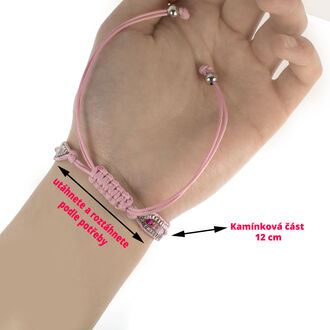 Náramek s koralky a krystalky tkanina