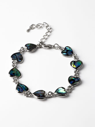 Náramek s perletí Paua s motivem srdíčka