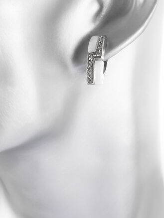 Exkluzivní náušnice ve tvaru obdelníku s drobnými krystaly a keramikou