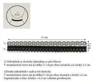 Náhrdelník choker 2v1 krajka a tattoo choker