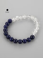 Exkluzivní náramek z korálků křišťálu a lapis lazuli 