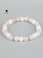 Exkluzivní náramek z korálků růženínu a pukaného křišťálu