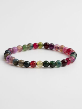 Luxusní náramek z korálků barevného achátu 0,6 cm