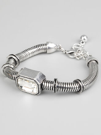 Fashion Jewelry masivní náramek s čirým krystalem
